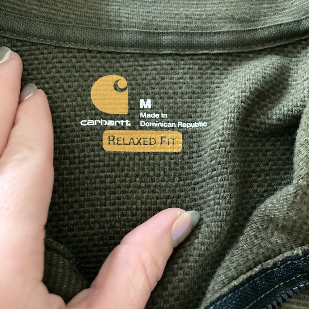 Carhartt Army Green Pullover with Logo Patch